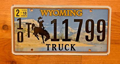 WYOMING BUCKING HORSE LICENSE PLATE / TAG ~11799~ (2018) | eBay