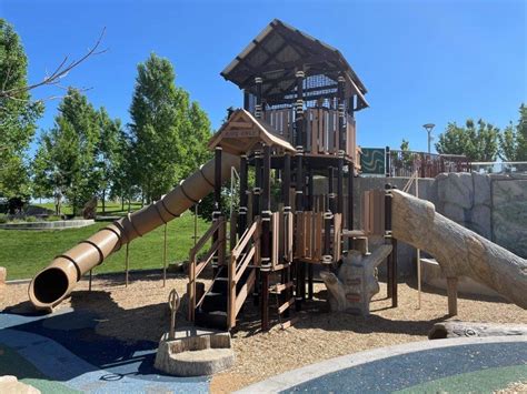 Centennial Center Park Playground and Splash Pad | Slides and Sunshine