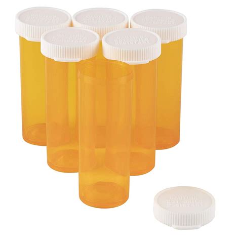 Plastic Prescription Bottles Empty with Lids, Pill Vials (6 Dram ...