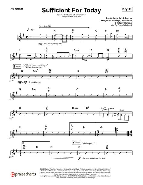 Sufficient For Today Acoustic Guitar Sheet Music PDF (Maverick City Music) - PraiseCharts