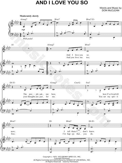 Sheet Music....And I love you so. | Sheet music, My love, I love you