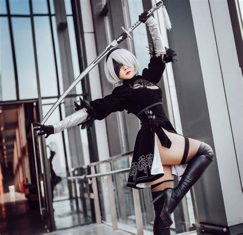 2B Cosplay Black Dress Waifu Full Set - Etsy