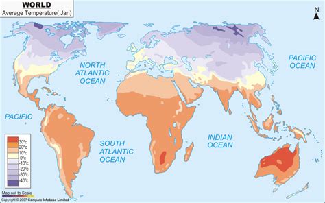 Map of Average Temperatures Around the Globe