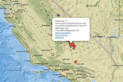 Earthquake: Live map of 7.1 magnitude California quake and aftershocks