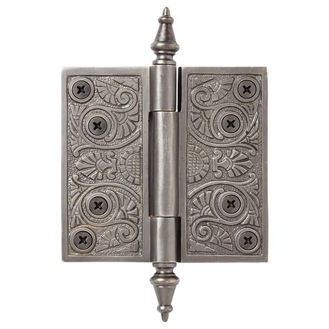 Art Deco Solid Brass Door Hinge - Antique Pewter | Signature Hardware