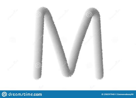 Feathered Letter M. Easy Editable Letters. Soft And Realistic Feathers. White, Fluffy, Hairy ...