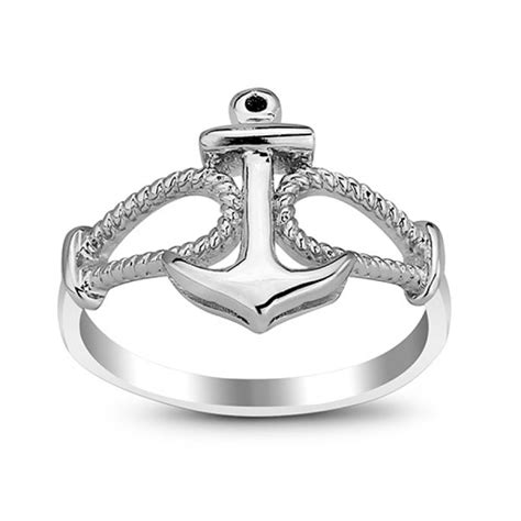 Chic S925 Sterling Silver Anchor Ring - Urcoco.com