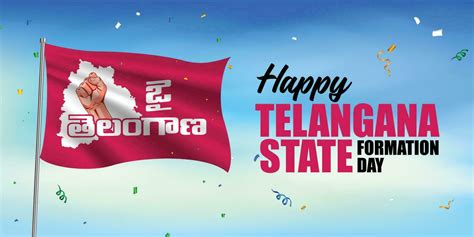 Telangana state formation day celebration - Revolution hand. Jai telangana written in telugu ...