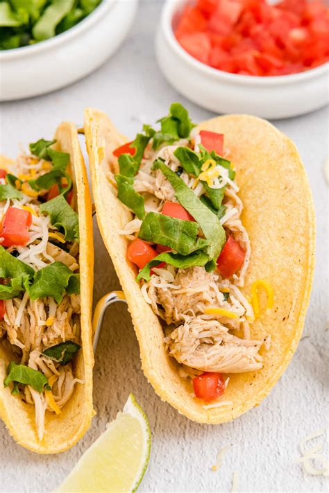 Crockpot Shredded Chicken Tacos • Food Folks and Fun