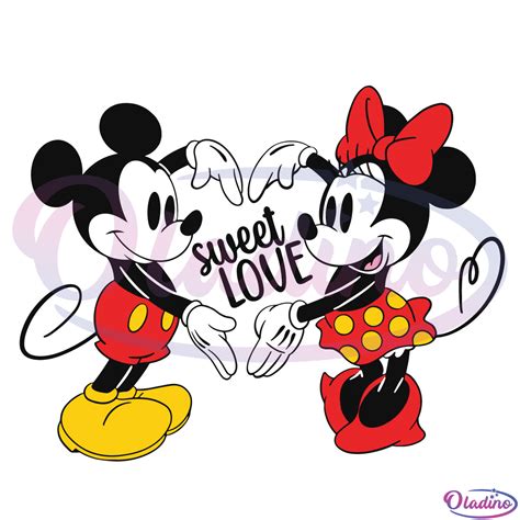 Sweet Love Mickey And Minnie Svg Digital File, Mickey Valentines Day ...