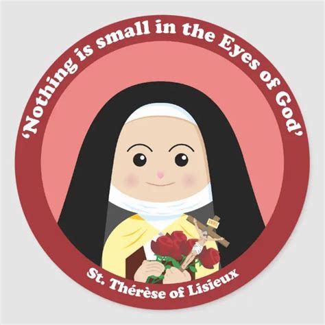 St. Thérèse of Lisieux Classic Round Sticker | Zazzle | Thérèse of lisieux, Lisieux, St therese ...