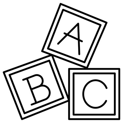 Abc Blocks Clipart Coloring Pictures Of Blocks Png Download