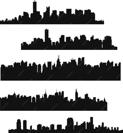 Premium Vector | Vector skyline set