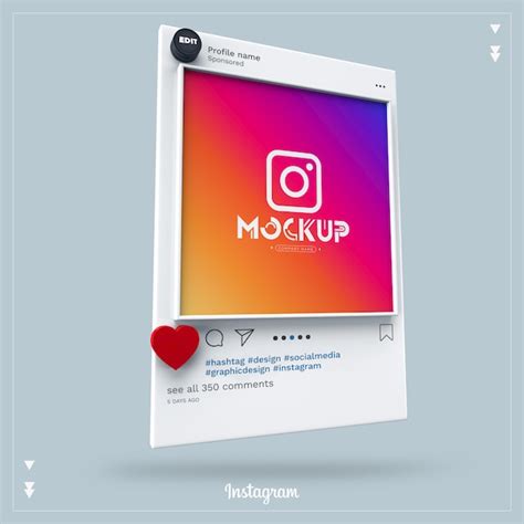 Mockup Instagram Social Media 3d | PSD Premium