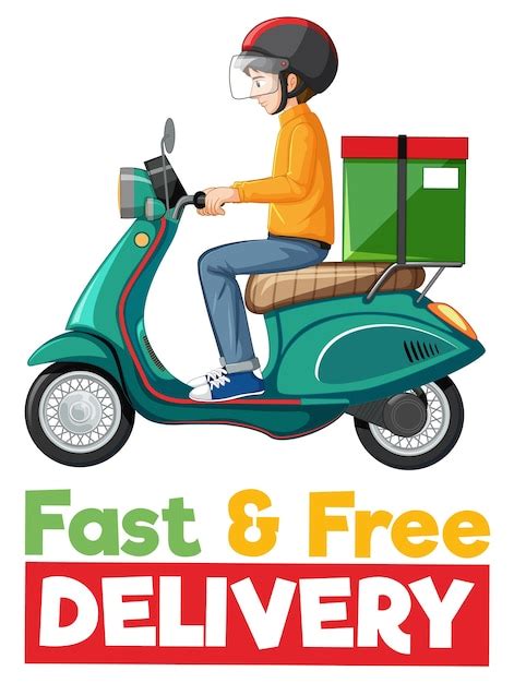 Free Vector | Fast and free delivery logo with bike man or courier