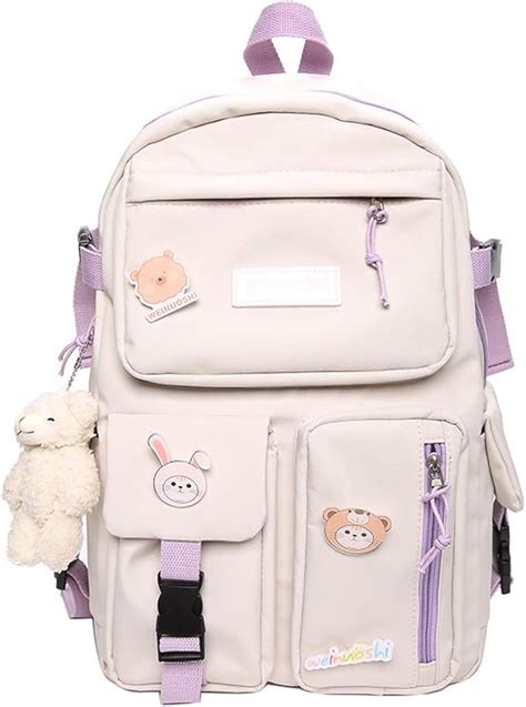 Backpacks Multiple Pockets School Bags Cute Casual Daypacks Unisex Secondary Nylon College ...