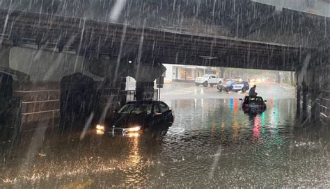 Heavy flooding leaves cars stuck underneath bridge in Connecticut - Boston News, Weather, Sports ...