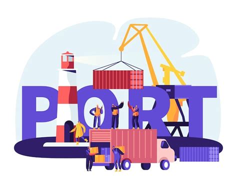 Premium Vector | Marine port illustration