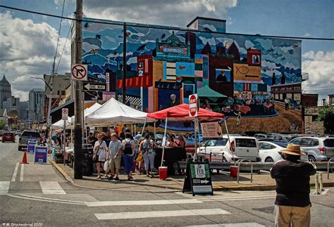 Street Stands in the Strip District in downtown Pittsburgh Pennsylvania ...