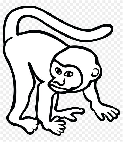 Free Clipart Of A Monkey - Gambar Monyet Hitam Putih - Free Transparent PNG Clipart Images Download