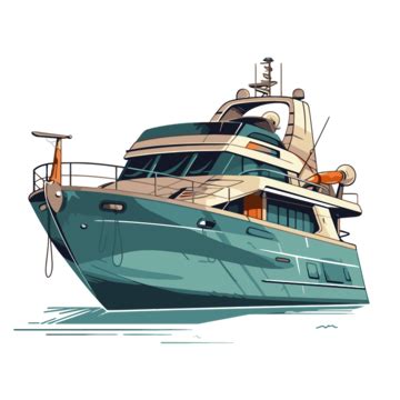 Yacht Clipart Attractive Sailing Yacht Portrait Vector Illustration Cartoon, Cartoon Clipart ...