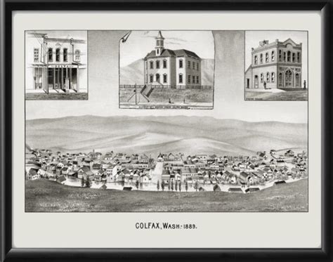 Colfax WA 1889 Restored Map | Vintage City Maps