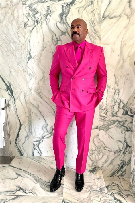 Meet Steve Harvey, Style Icon | Pink suit men, Steve harvey suits, Pink suit