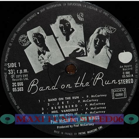 Band on the run by Paul Mccartney And Wings - Band On The Run, LP with speed06 - Ref:115254782