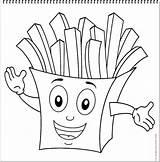 French Fries Coloring Page sketch template