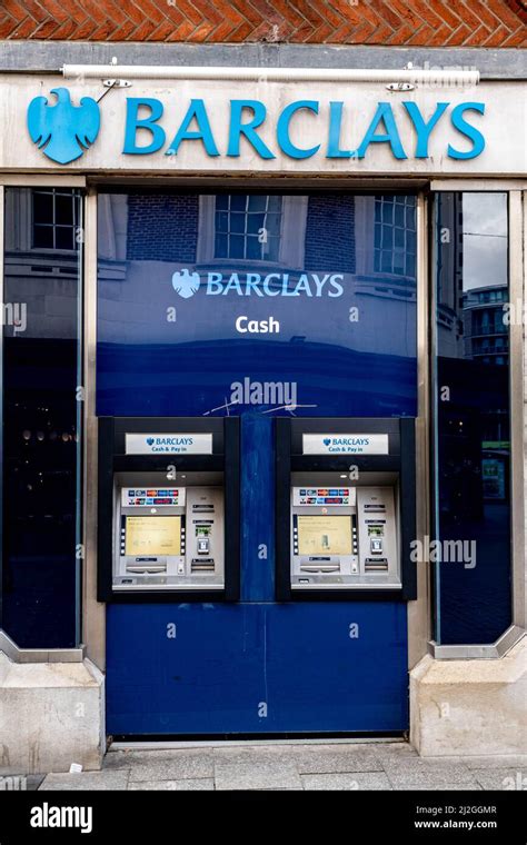 Kingston Upon Thames London UK, April 01 2022, Barclays Bank ATM Cash ...