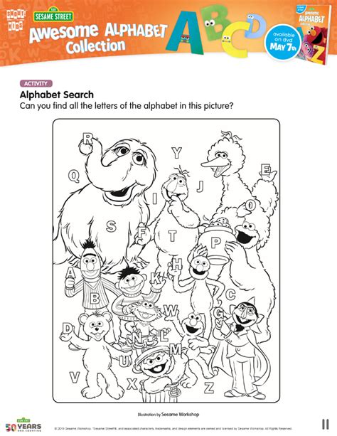 Sesame Street Alphabet Search Activity Page - Mama Likes This