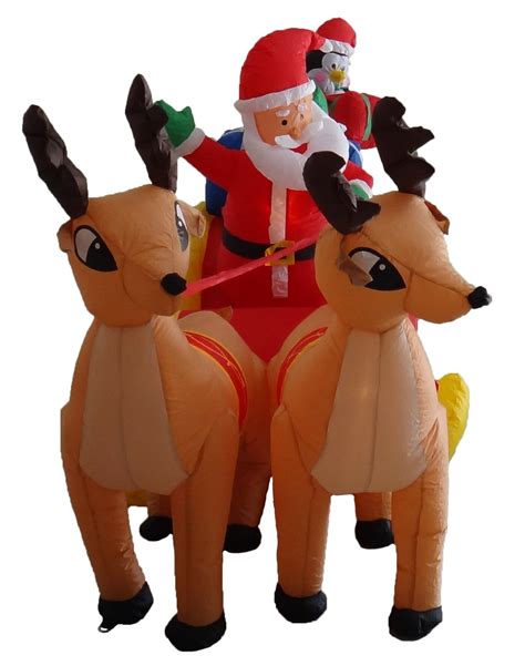 The Holiday Aisle® Christmas Inflatable Santa Claus Driving Sleigh ...