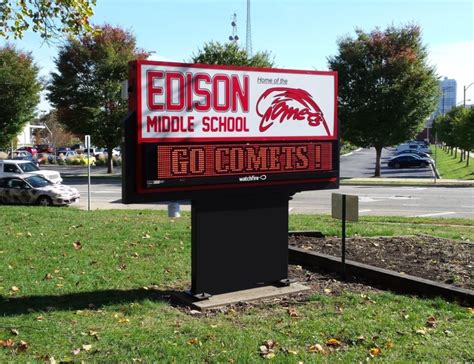 Edison Middle School Sign and EMC – American Dowell Sign Co.