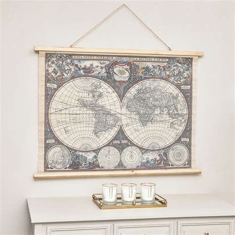 Wall Hanging Canvas World Map | Hanging canvas, Vintage style wall ...