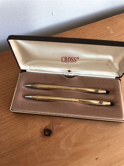 Vintage 10k Gold Filled Cross Pen and Pencil Set With General - Etsy ...