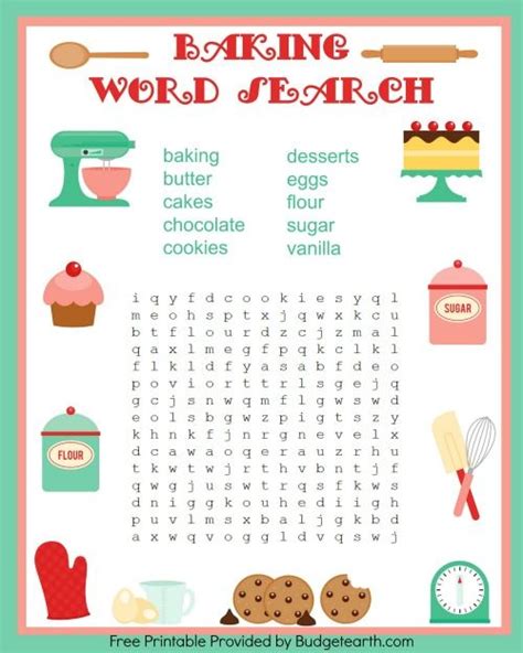 Baking Is Fun: Free Printable Games | Cooking games for kids, Word games for kids, Baking games