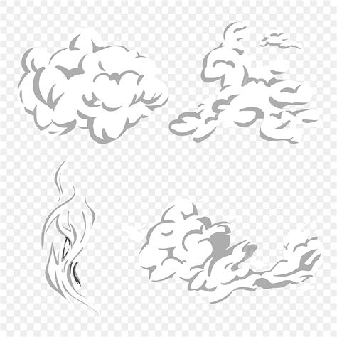 Cotton Clouds PNG Transparent, A Variety Of Comic Smoke Cotton Clouds, Comic, Smoke, Clouds PNG ...
