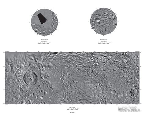 Map of Mimas with place names | The Planetary Society