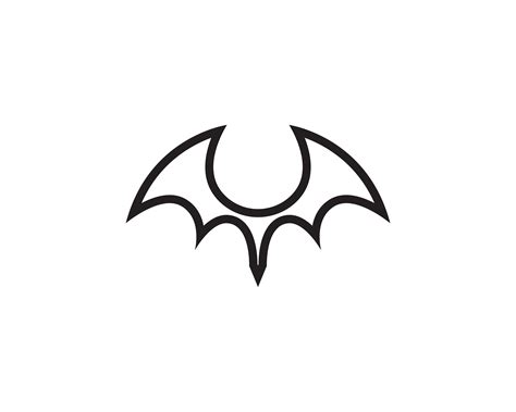 Bat black logo template white background icons app 579475 Vector Art at ...