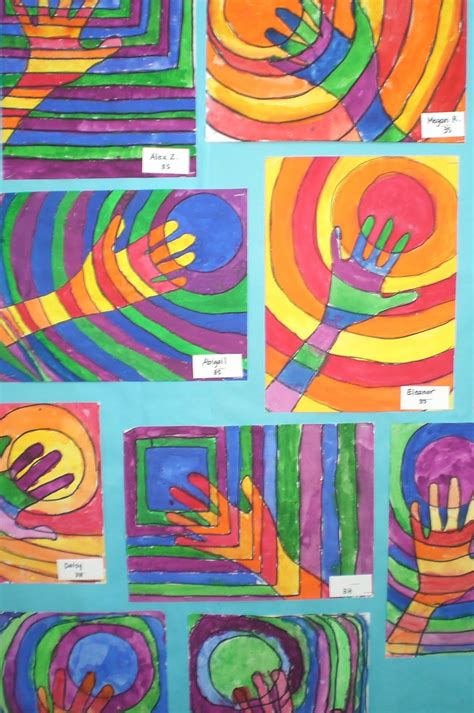 Art with Mrs. Hurley: Warm and Cool Hands-- Third Grade Art