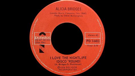 Alicia Bridges ~ I Love The Nightlife (Disco 'Round) 1978 Disco ...