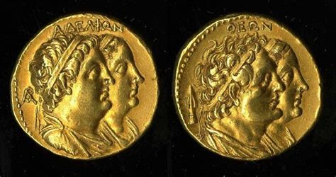 Ptolemy I with Berenice I & Ptolemy II with Arsinoe II | Berenice, Coins, British museum