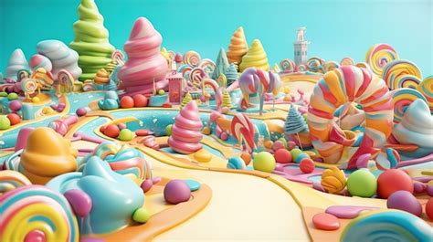 Candy Land Cartoon Comes To Life With 3d Rendering And Melting Cream ...