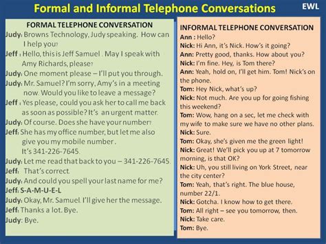 formal-and-informal-telephone-conversations | Learn english words, English writing skills ...