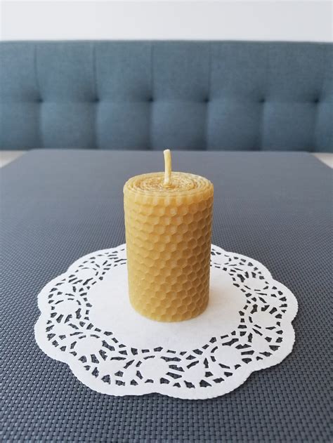 Set of 3 candles Honey Beeswax Candles 100% Natural Wax | Etsy