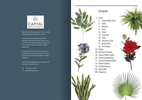 Fake Plants Catalogue Design for Capital Garden Products