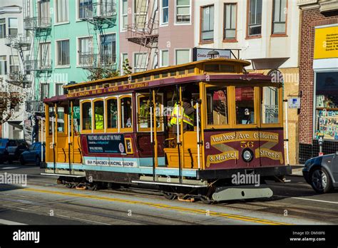 San francisco cable car california street nob hill steep hill hi-res ...