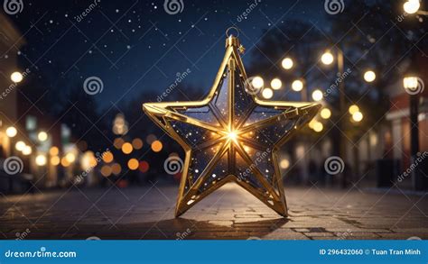 Christmas star with lights stock photo. Image of lights - 296432060