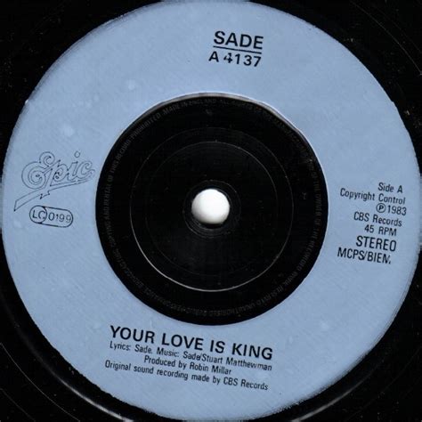 Sade - Your Love Is King (1984, Blue Injection Labels, Vinyl) | Discogs