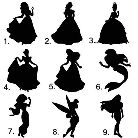 CHOICE OF PRINCESS Iron On Design, 9 Disney Princess Design Options for Clothing, Bag and Home ...